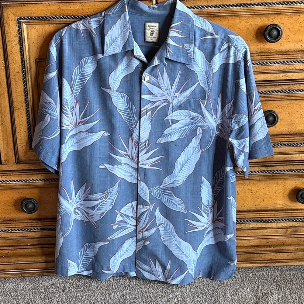 Jamaica Jaxx Blue Shirt with Pineapple Detail